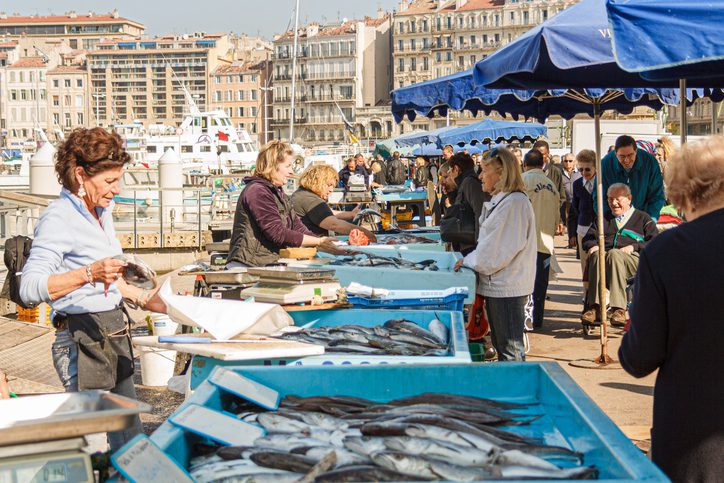 Marseille vieux port fishermen's market